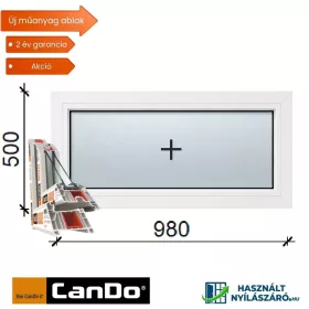 100x50 cm fix műanyag felülvilágító