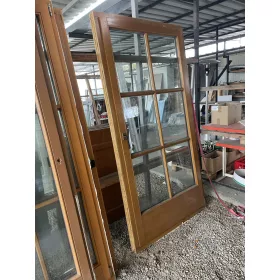 112x220 bontott egyszárnyú fa erkélyajtó