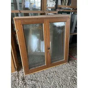 123x126 bontott kétszárnyú fa ablak